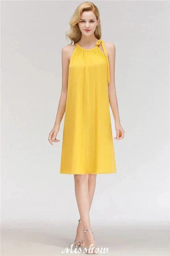 Elegant Halter Simple Sleeveless Evening Dresses Knee Length - Image 2