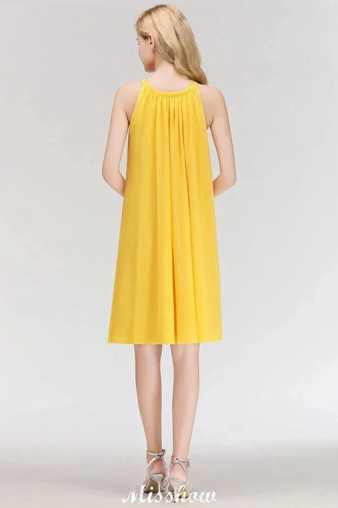 Elegant Halter Simple Sleeveless Evening Dresses Knee Length - Image 3