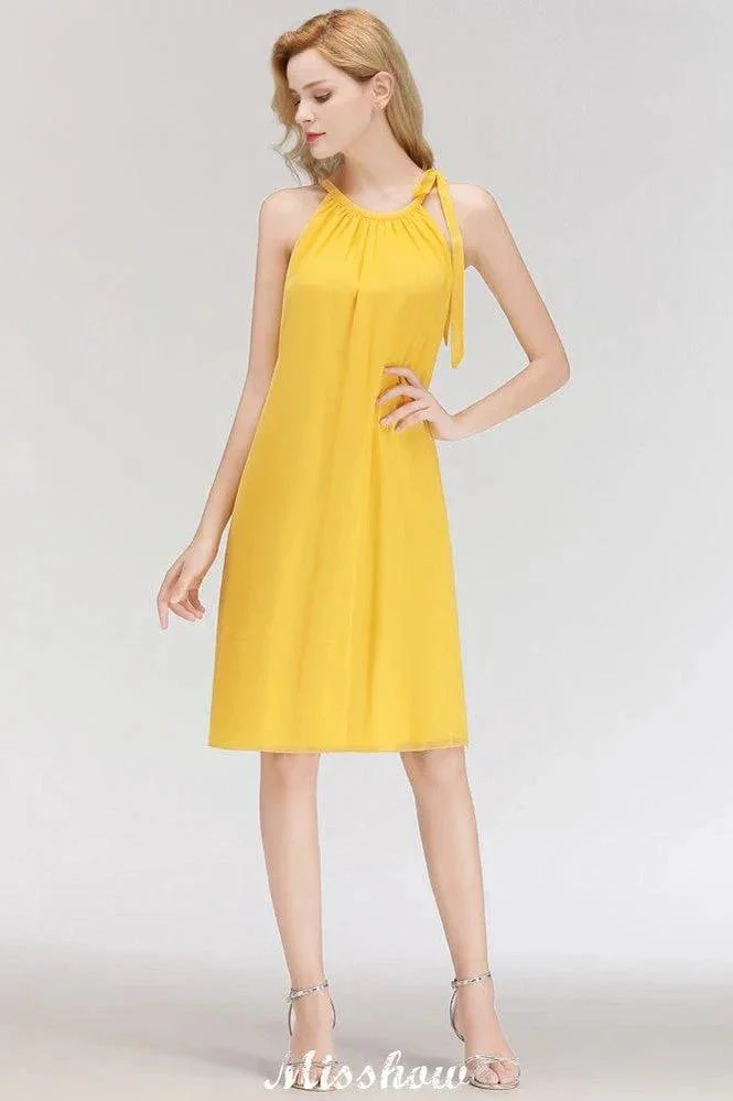 Elegant Halter Simple Sleeveless Evening Dresses Knee Length - Image 4