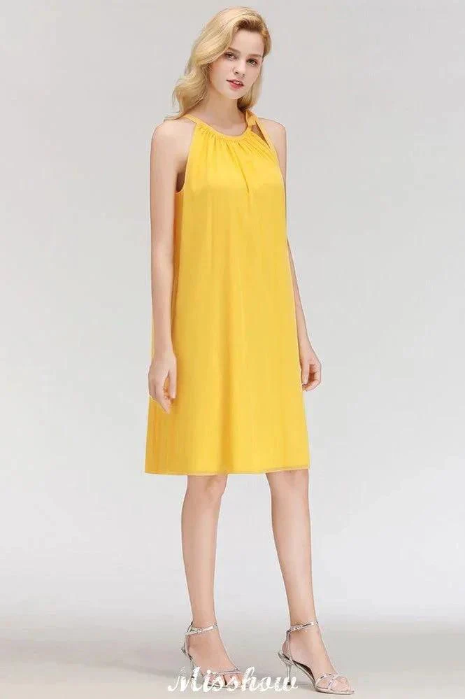 Elegant Halter Simple Sleeveless Evening Dresses Knee Length - Image 5