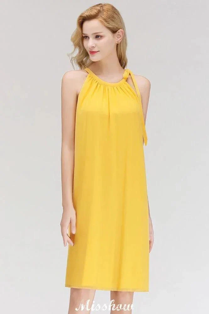 Elegant Halter Simple Sleeveless Evening Dresses Knee Length - Image 7