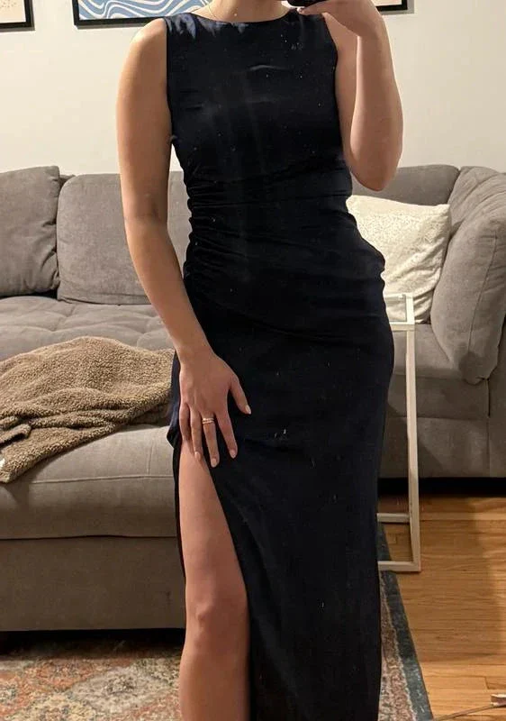 Elegant High-Slit Satin Long Prom Dress Formal Evening Dress Y8451 - Image 5