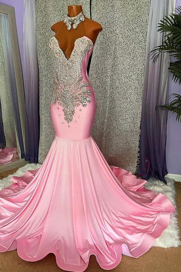 Elegant High-neck Sleeveless Mermaid Prom Dress With Beading - Image 2