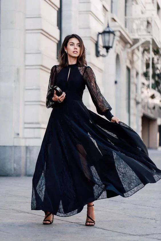 Elegant Lace Evening Dress Black Prom Dress Fashion Prom Dress Sexy Party Dress S24643 - Image 2