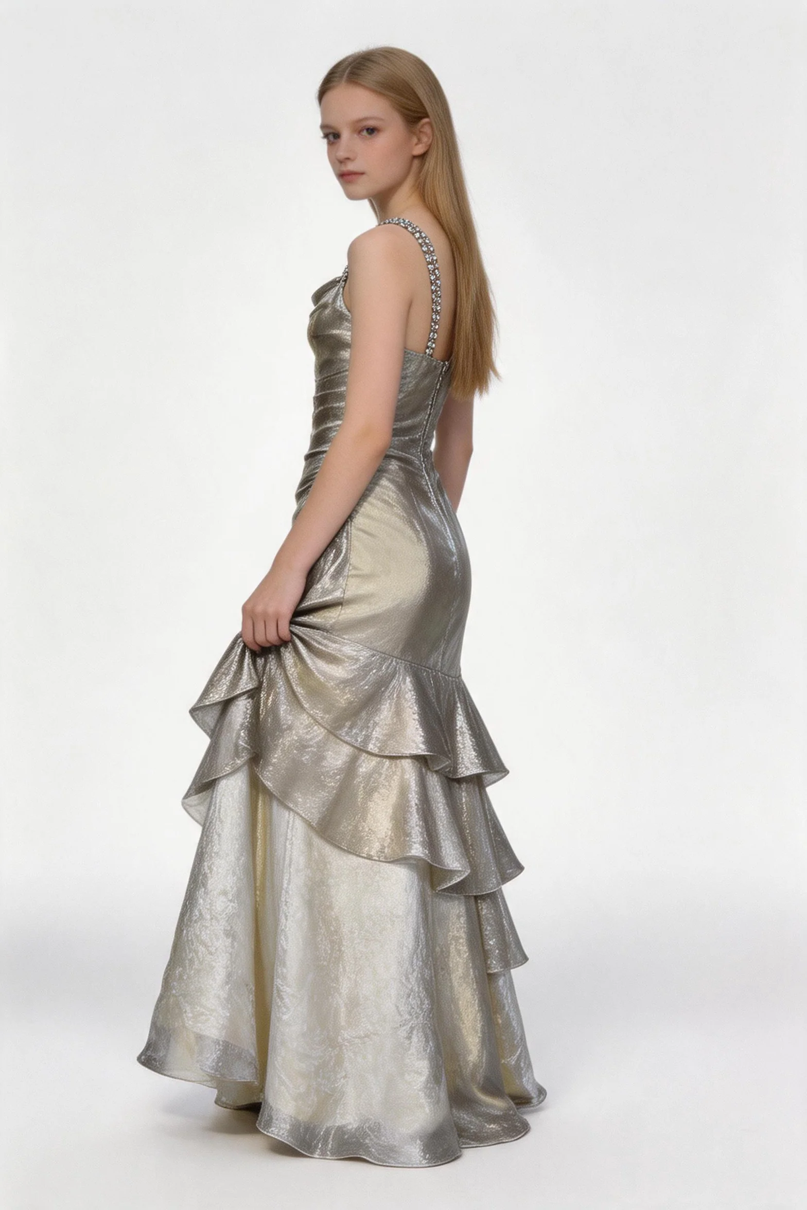 Elegant Layered A Line Evening Dress Long Prom Dress Y7776 - Image 3