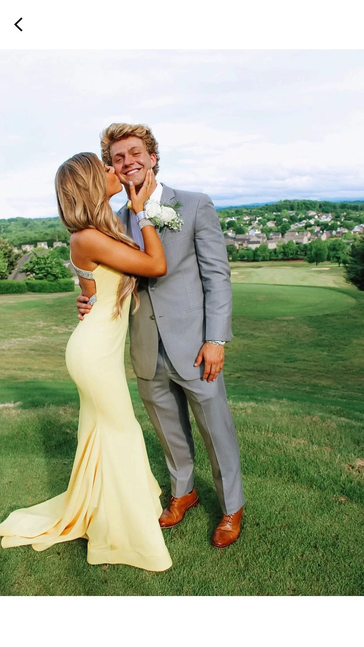 Elegant Light Yellow Mermaid Prom Dress With Train Light Yellow Evening Dress Y5319 - Image 2