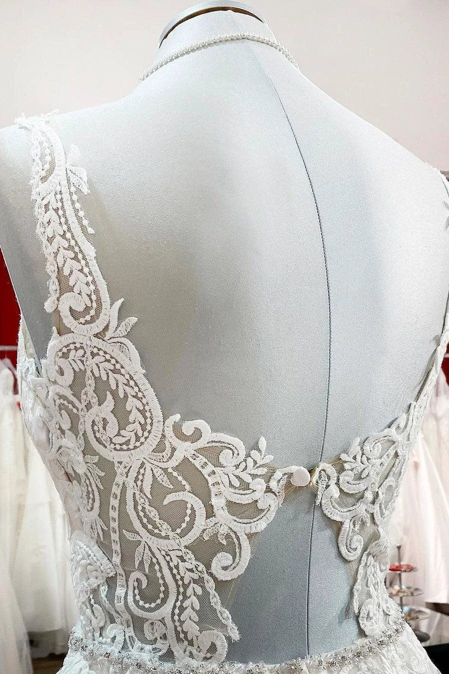 Elegant Long A-line Princess Tulle Sweetheart Ruffles Wedding Dress - Image 4