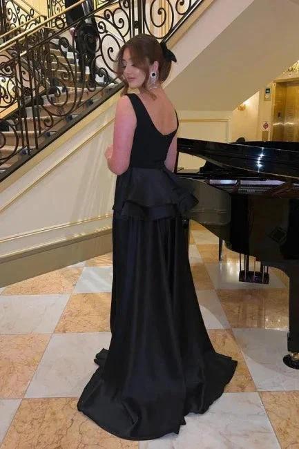 Elegant Long Black Evening Dresses Simple Sleeveless Prom Dresses - Image 2