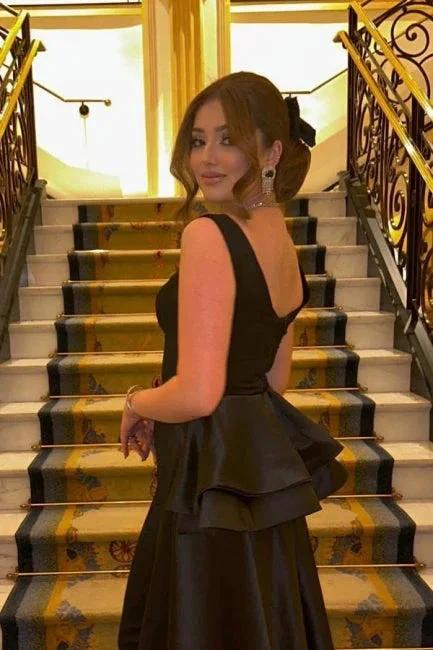 Elegant Long Black Evening Dresses Simple Sleeveless Prom Dresses - Image 3