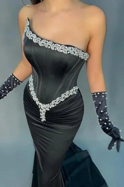 Elegant Long Black Sleeveless Mermaid Sequined Evening Dresses - Image 2