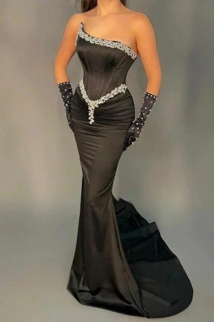 Elegant Long Black Sleeveless Mermaid Sequined Evening Dresses - Image 3