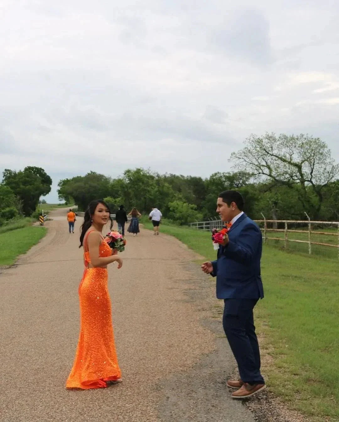Elegant Mermaid Orange Sequins Long Prom Dress Formal Evening Dresses Y1307 - Image 2