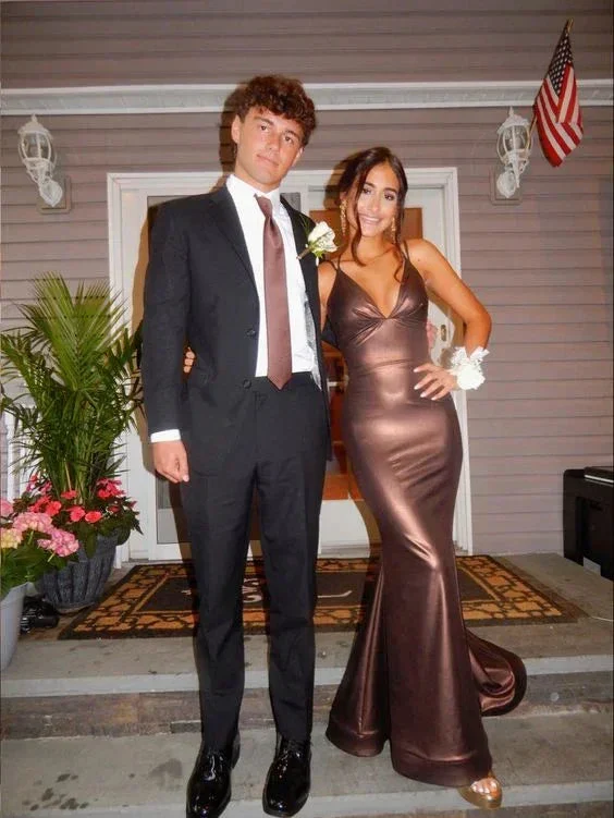 Elegant Mermaid V Neck Evening Dress Chic Evening Gown Y7408 - Image 2