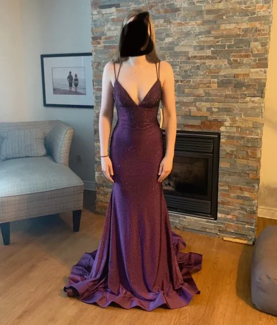 Elegant Mermaid V Neck Prom Dress Fashion Evening Dress With Trail Y7220 - Image 2