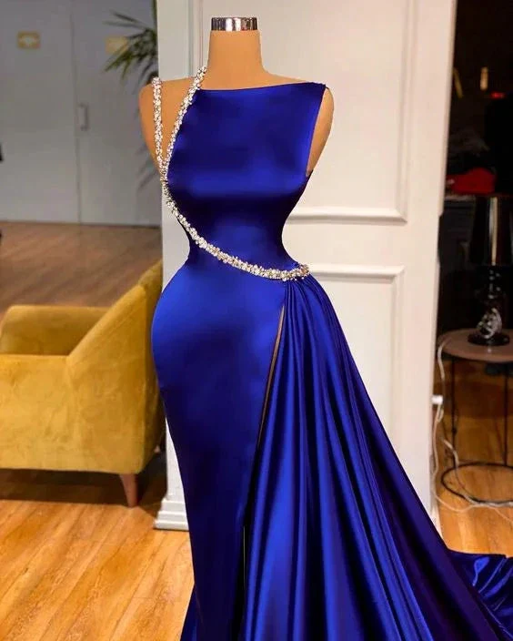 Elegant Modest Royal Blue Evening Dresses Y4193 - Image 2