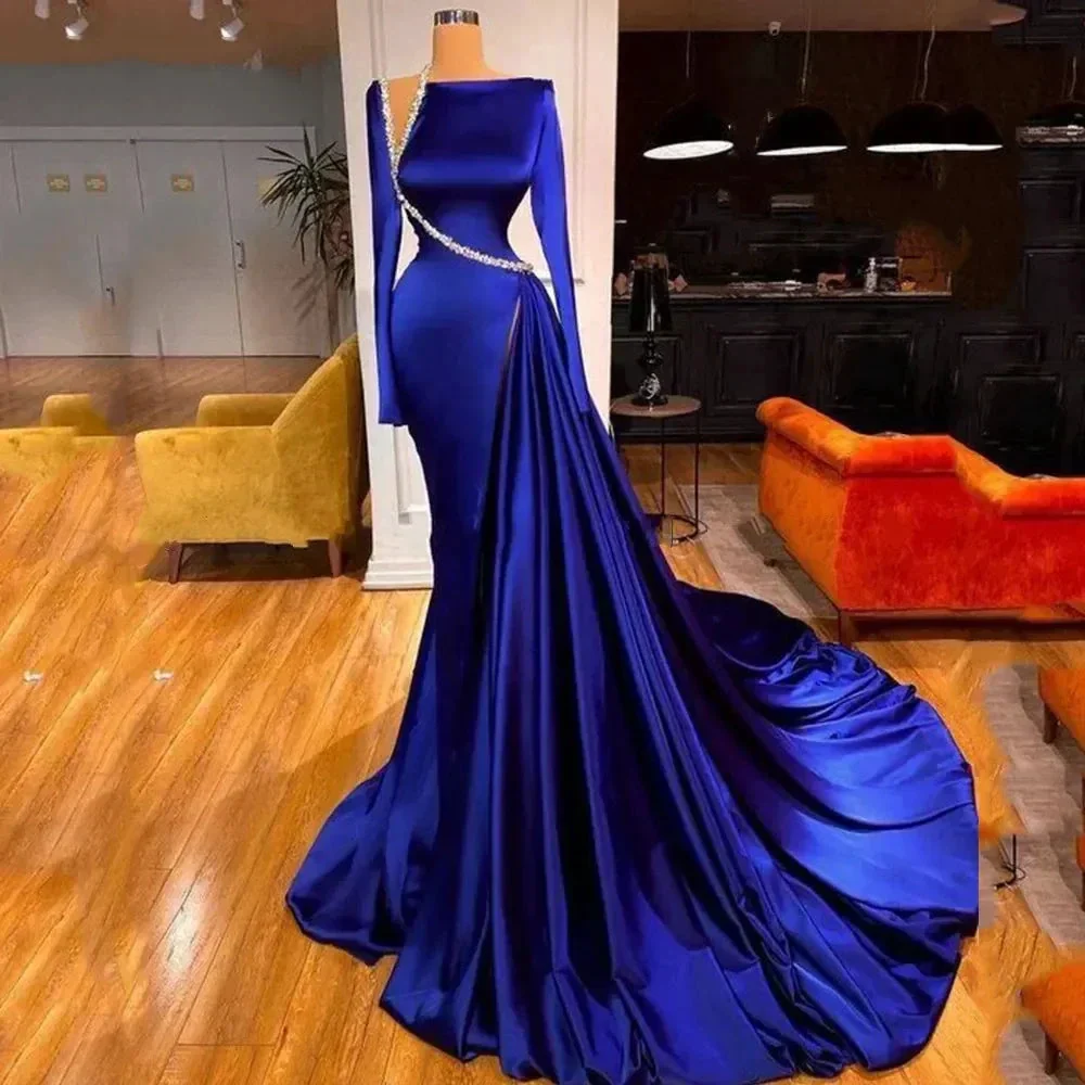Elegant Modest Royal Blue Evening Dresses Y4193 - Image 6