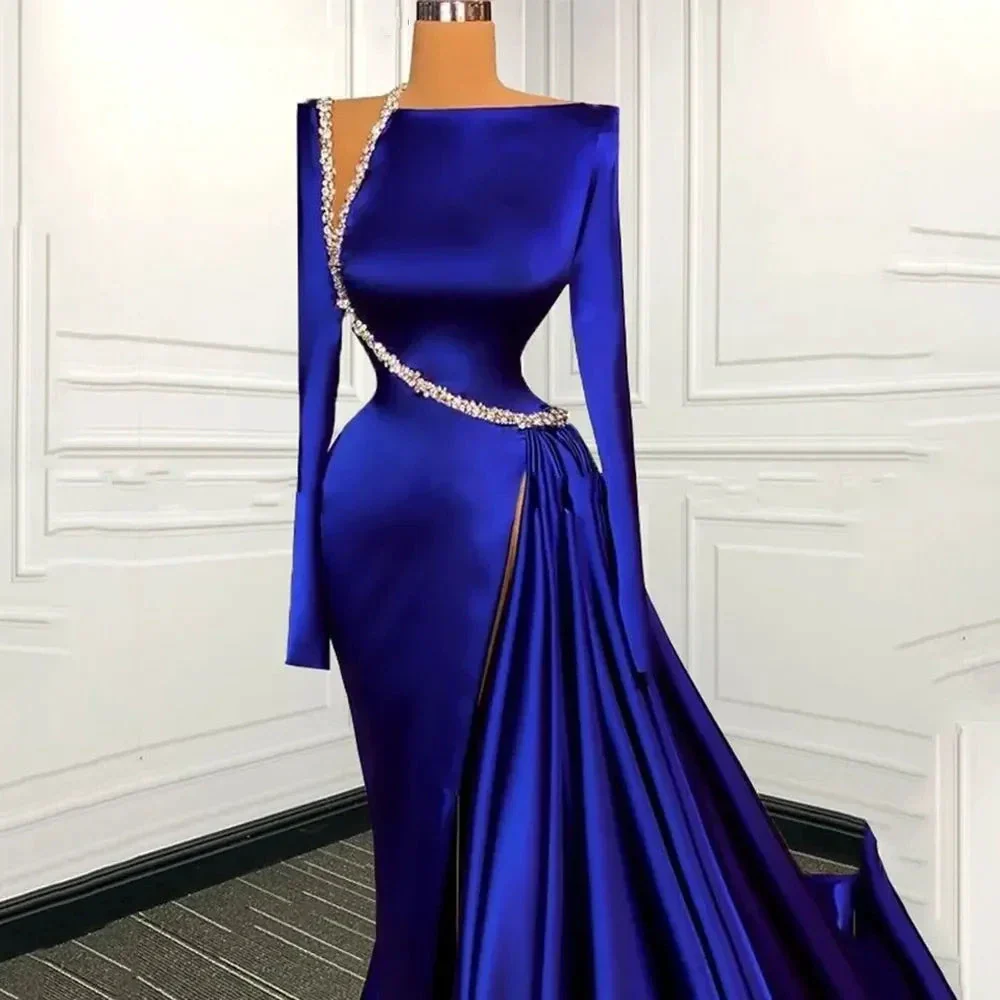 Elegant Modest Royal Blue Evening Dresses Y4193 - Image 7