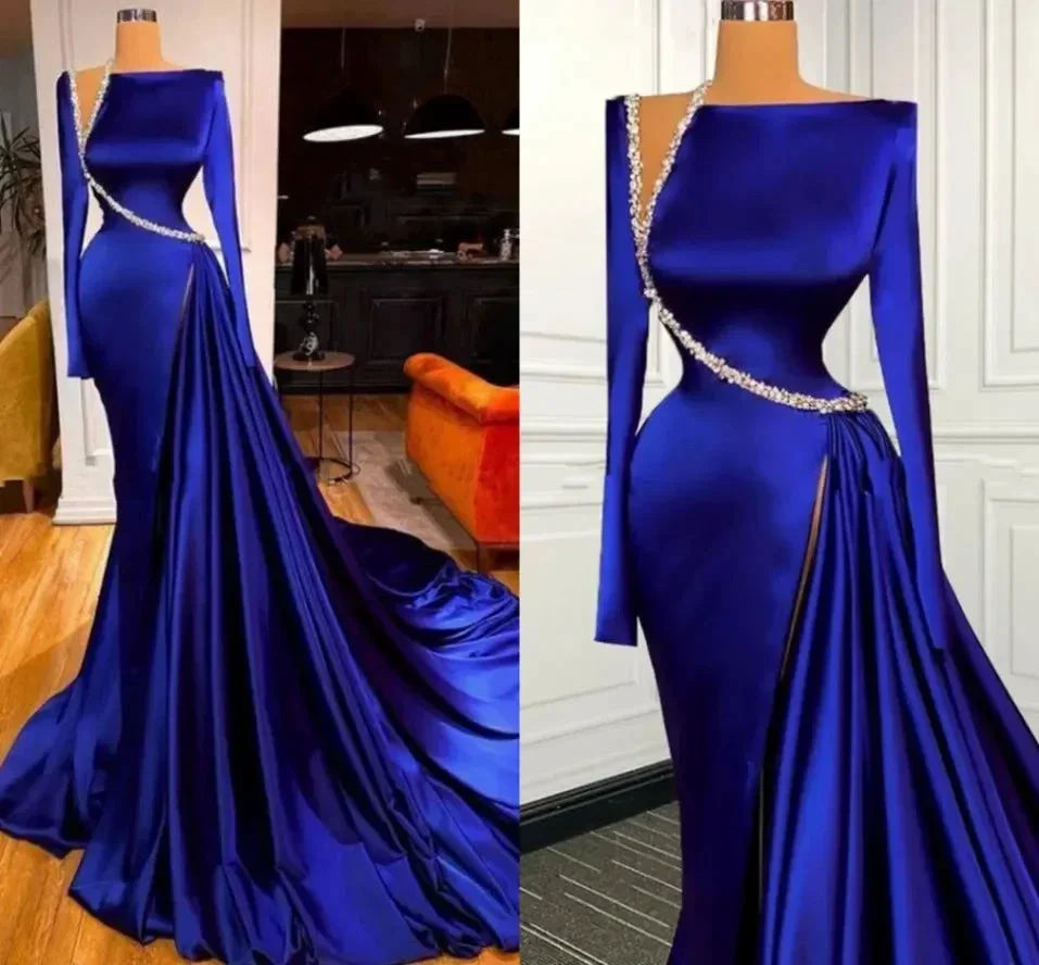 Elegant Modest Royal Blue Evening Dresses Y4193 - Image 8