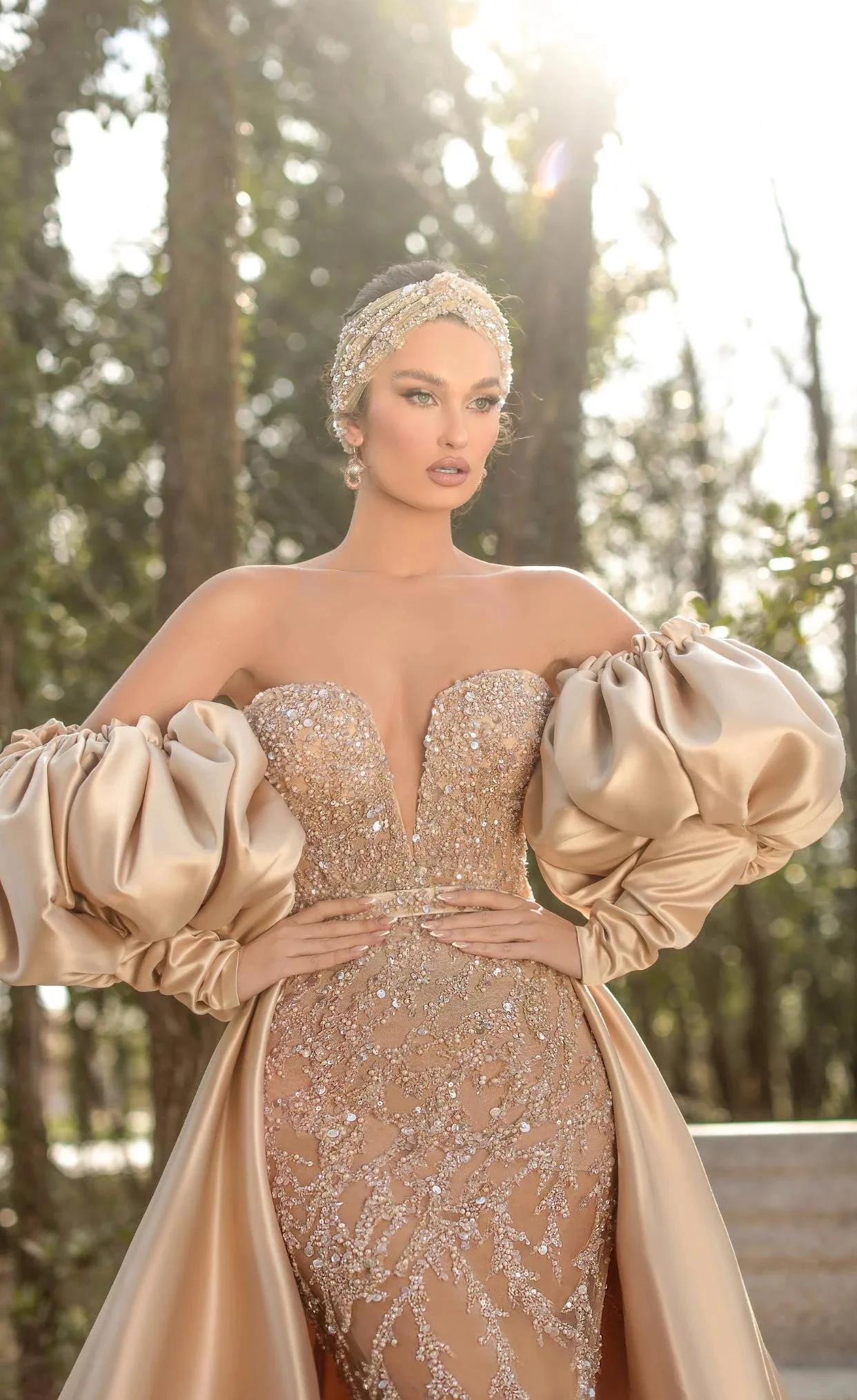 Elegant Off-the-shoulder Long Sleeve Prom Dress Mermaid Evening Gowns - Image 2