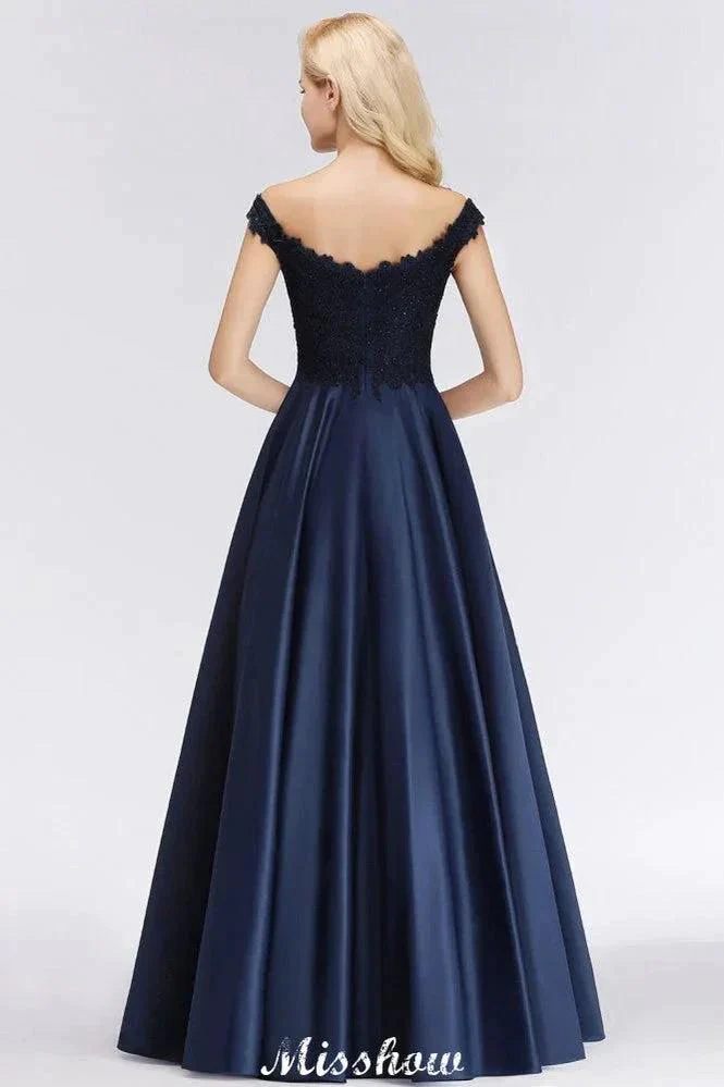 Elegant Off-the-Shoulder Ruffles Beads Prom Dresses | A-Line Sleeveless Evening Dresses - Image 2