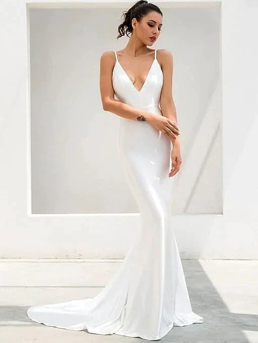 Elegant Open Back Mermaid Wedding Dress Y3005 - Image 2
