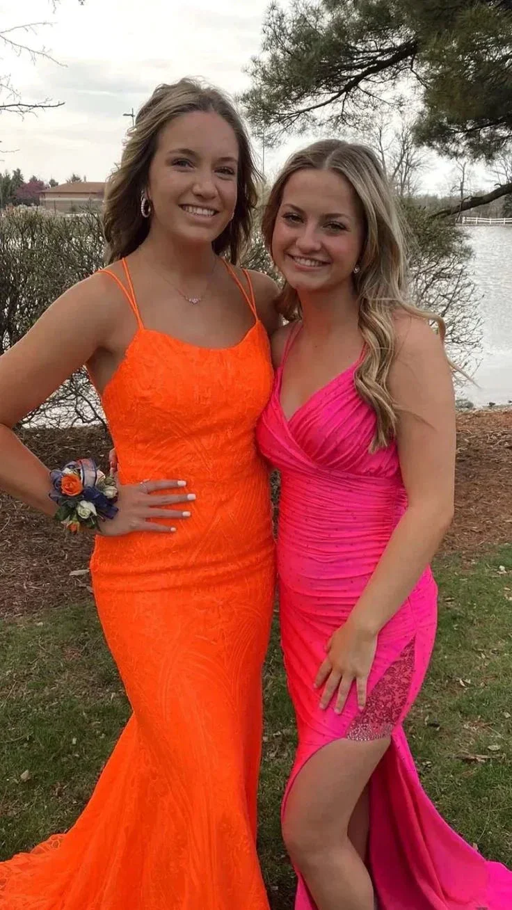 Elegant Orange Mermaid Prom Dress Chic Evening Dress Y5402 - Image 2