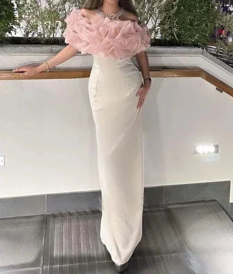 Elegant Pleated Off Shoulder Sheath Long Evening Dress Party Dress Y7594 - Image 2