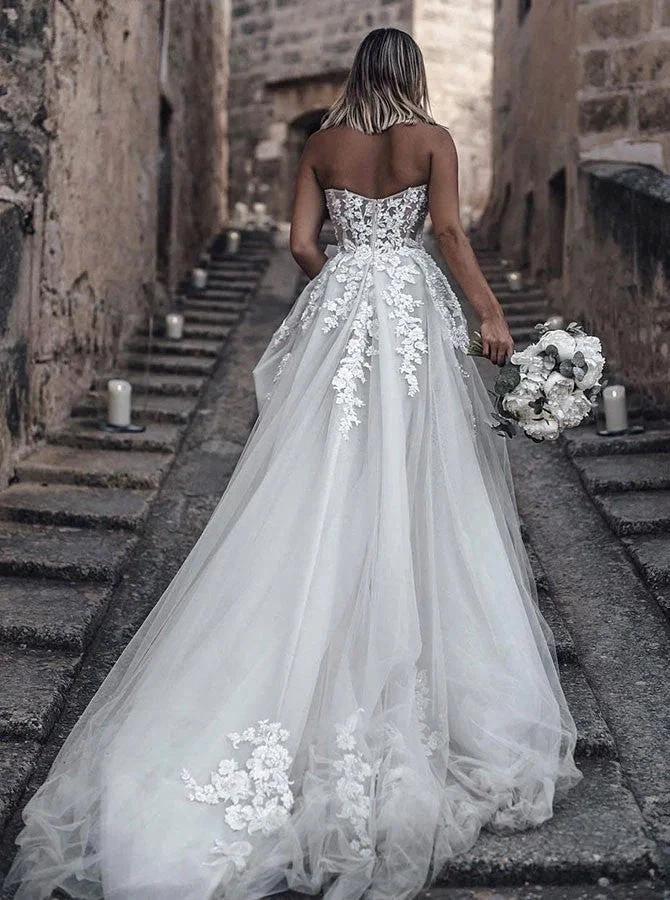 Elegant Princess A-Line Wedding Dresses with Lace - Image 2