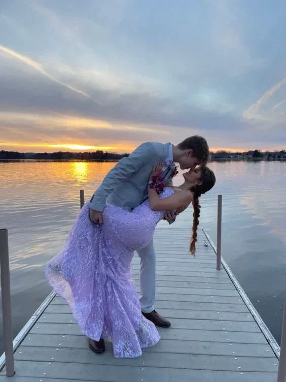 Elegant Purple Mermaid Prom Dress Purple Evening Dress Y6725 - Image 2