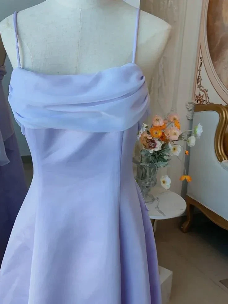 Elegant Purple Spaghetti Straps Prom Dress Fairy Formal Party Gown Evening Dress Y7554 - Image 2