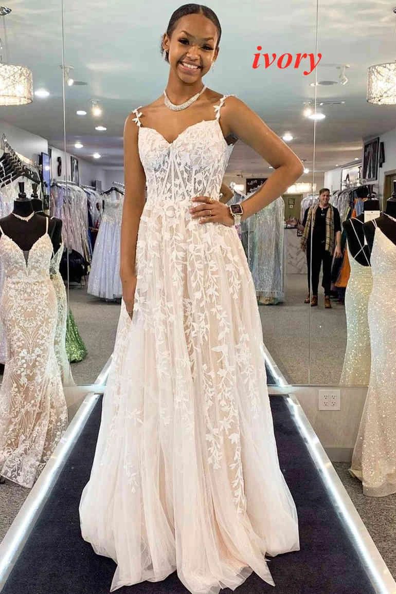 Mariana |A-line Sweetheart Lace Tulle Prom Dress with Slit - Image 8