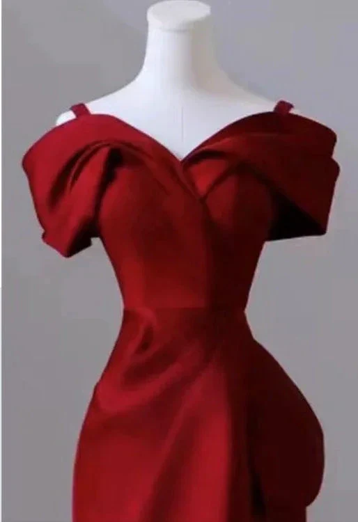 Elegant red evening dress women's dress high-end elegant dress Y6959 - Image 2
