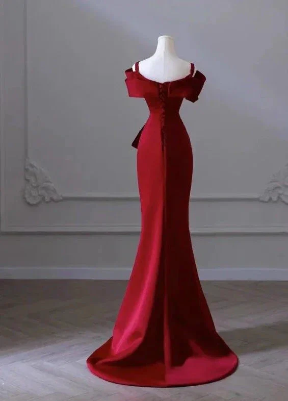 Elegant red evening dress women's dress high-end elegant dress Y6959 - Image 4