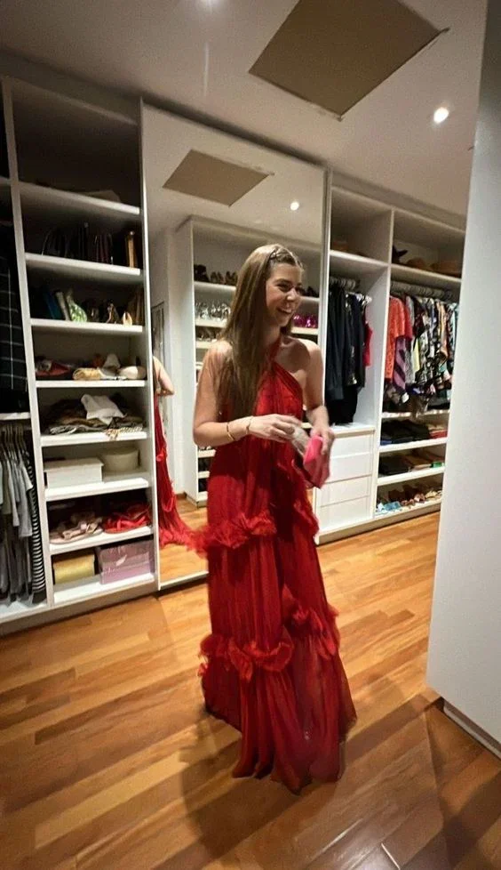 Elegant Red Long Evening Dress Red Party Gown Y6138 - Image 2
