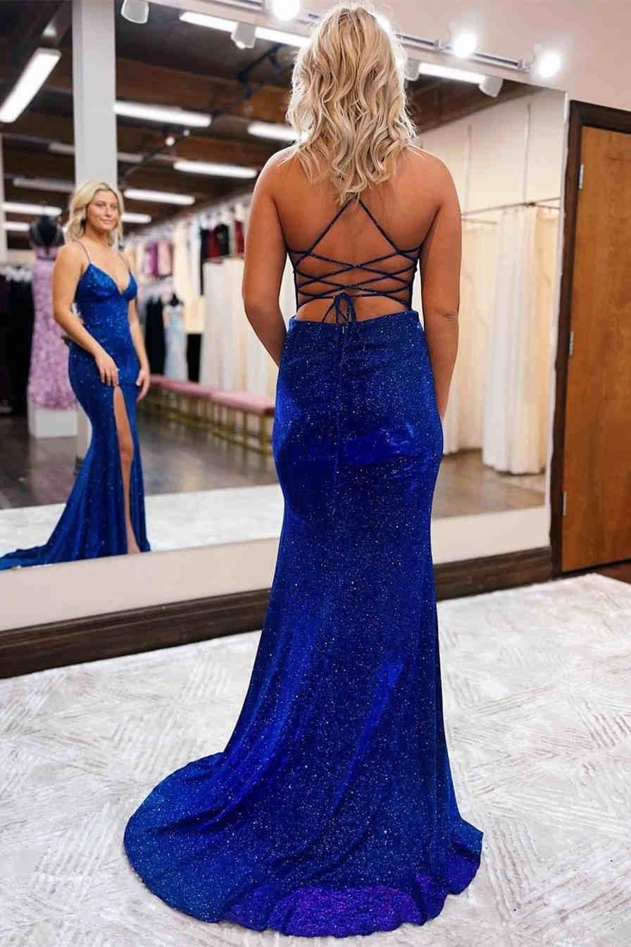 Elegant Royal Blue Mermaid Long Party Dress SYP87 - Image 2