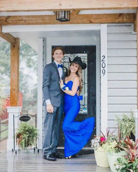 Elegant Royal Blue Mermaid Prom Dress Royal Blue Evening Dress Y7193 - Image 2