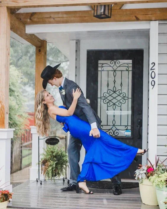 Elegant Royal Blue Mermaid Prom Dress Royal Blue Evening Dress Y7193 - Image 3