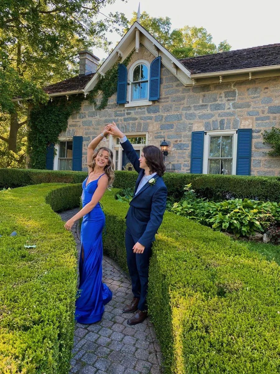 Elegant Royal Blue Sheath Prom Dress,Classy Royal Blue Evening Dress Y4085 - Image 2