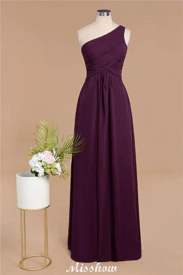 Elegant Ruffles One Shoulder Prom Dresses | A-Line Sleeveless Evening Dresses - Image 3