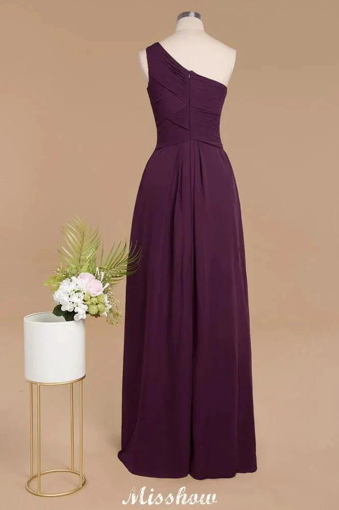 Elegant Ruffles One Shoulder Prom Dresses | A-Line Sleeveless Evening Dresses - Image 4