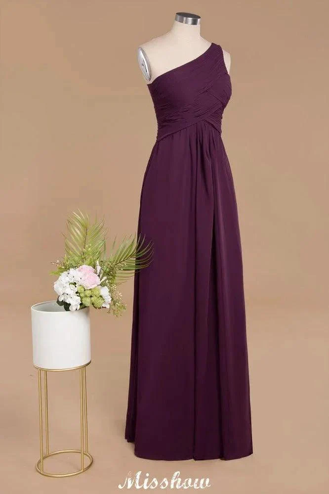 Elegant Ruffles One Shoulder Prom Dresses | A-Line Sleeveless Evening Dresses - Image 5