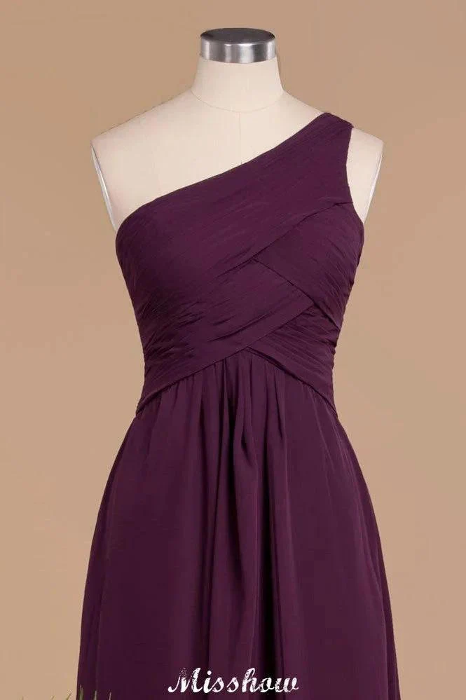 Elegant Ruffles One Shoulder Prom Dresses | A-Line Sleeveless Evening Dresses - Image 6