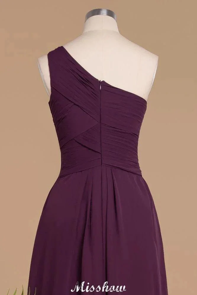 Elegant Ruffles One Shoulder Prom Dresses | A-Line Sleeveless Evening Dresses - Image 8
