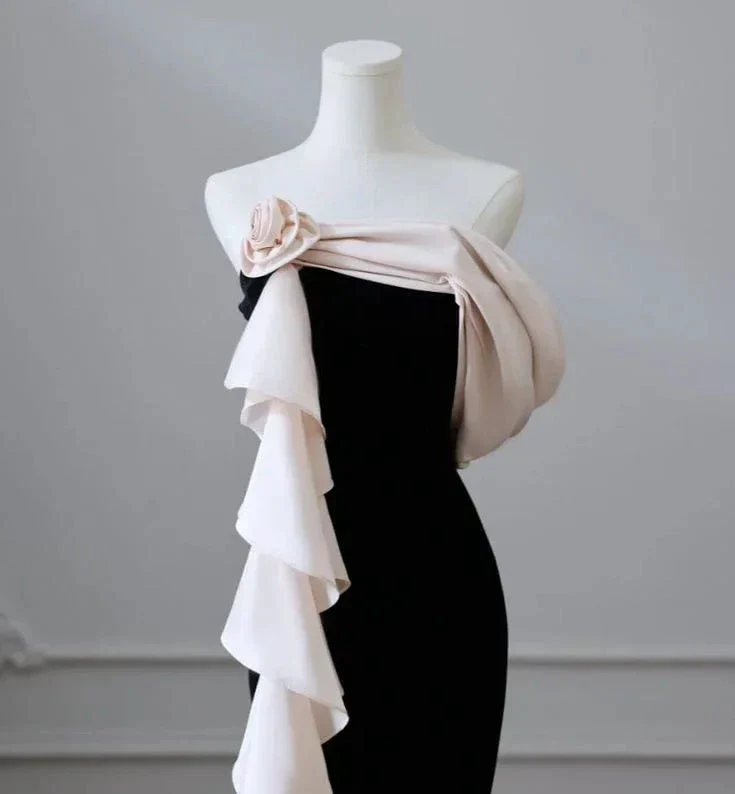 Elegant Satin Mermaid Train Formal Party Dress Prom Evening Dress Y6414 - Image 3