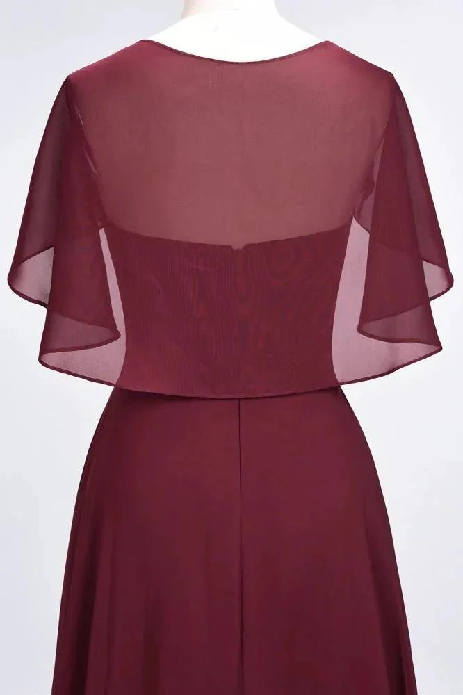 Elegant Satin V-Neck Short Sleeve Princess Bridesmaid Dress Ruffle Chiffon Wedding Guest Dress - Image 6