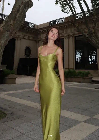 Elegant Sheath Straps Green Long Prom Dress Evening Dress Y8018 - Image 3