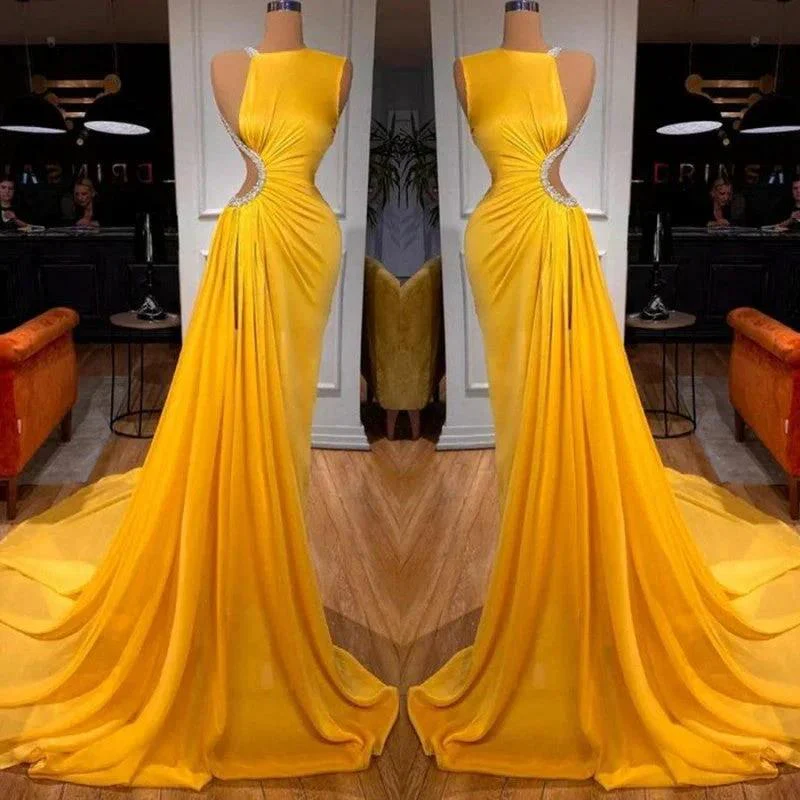 Elegant Sleeveless Long Mermaid Prom Dress With Slit - Image 2
