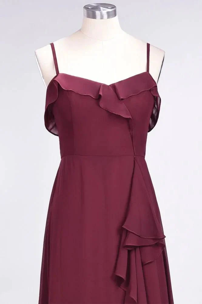 Elegant Spaghetti Aline Ruffle Simple Prom Dresses Royal Blue Evening Swing Dress - Image 3