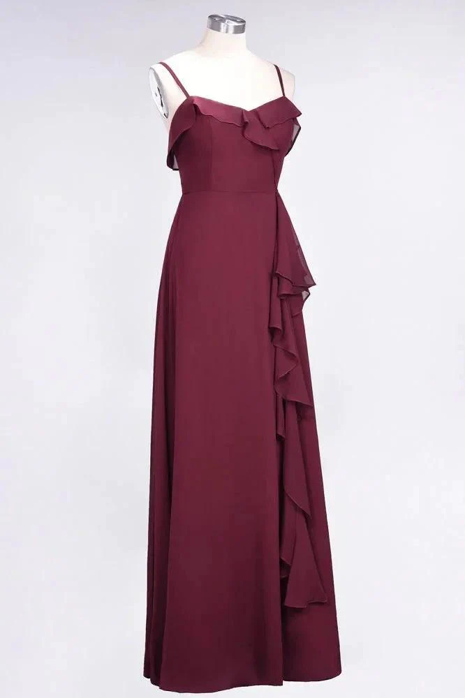 Elegant Spaghetti Aline Ruffle Simple Prom Dresses Royal Blue Evening Swing Dress - Image 5