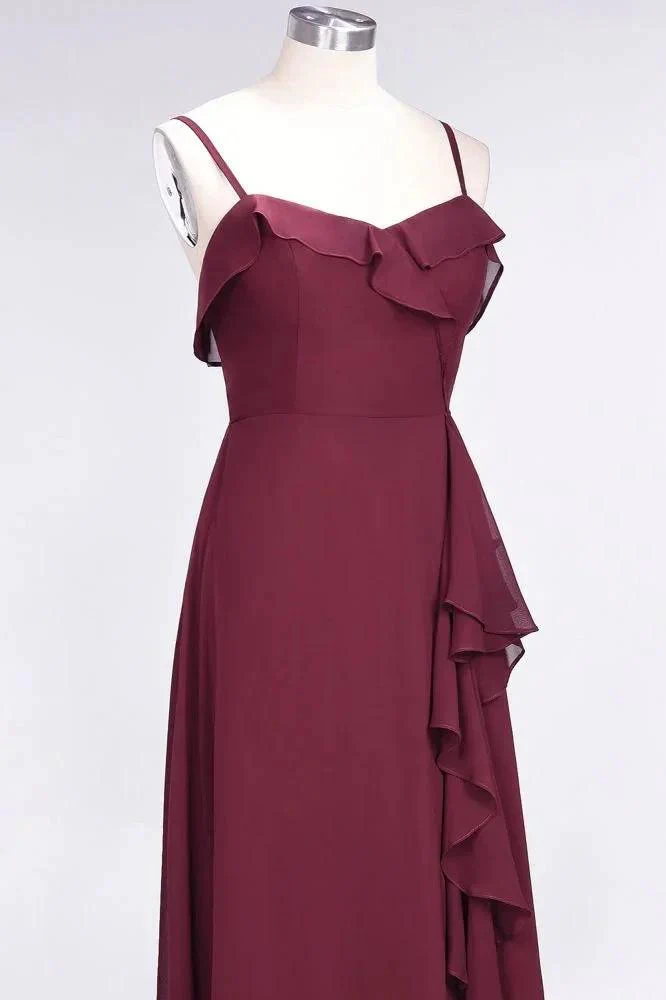 Elegant Spaghetti Aline Ruffle Simple Prom Dresses Royal Blue Evening Swing Dress - Image 6